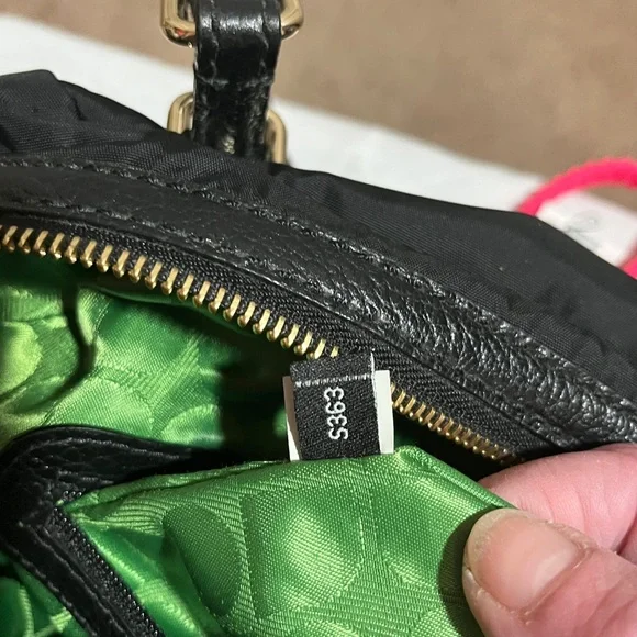 Kate Spade Black Nylon Satchel Shoulder Bag Leather Trim - Picture 12 of 16